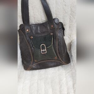 Elegant Dark Brown and Black Women's Shoulder Bag